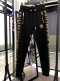Autumn Men's Diamond Pattern Hooded Jacket Pants Set Black P839