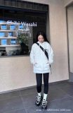 5A Casual Basic Printed Hoodie White