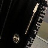 Autumn Men's Diamond Pattern Jacket Pants Set Black P836