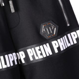 Autumn Men's Printed Logo Hooded Jacket Pants Set Black 881