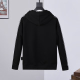 Autumn Men's Printed Logo Hooded Jacket Pants Set Black 886