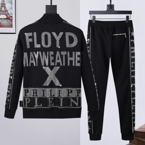 Autumn Men's Diamond Pattern Jacket Pants Set Black Silver 841