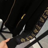 Autumn Men's Diamond Pattern Hooded Jacket Pants Set Black P839