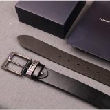 5A Men's Pin Buckle Leather Belt Black