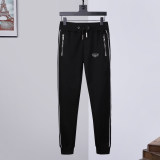 Autumn Men's Printed Logo Hooded Jacket Pants Set Black 886