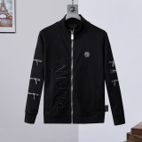 Autumn Men's Embroidered Logo Jacket Pants Set Black 906