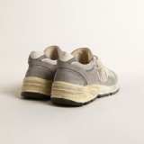 Dad-Star In Suede And Silver Mesh With White Leather Star And Heel Tab