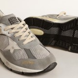 Dad-Star In Suede And Silver Mesh With White Leather Star And Heel Tab