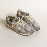 Dad-Star In Suede And Silver Mesh With White Leather Star And Heel Tab