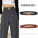 5A Women Slide Buckle Belt Black