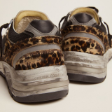 Dad-Star Sneakers In Leopard-Print Pony Skin With White Leather Star