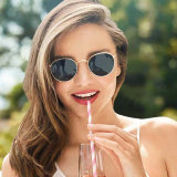 Fashion Round Frame Sunglasses 3447