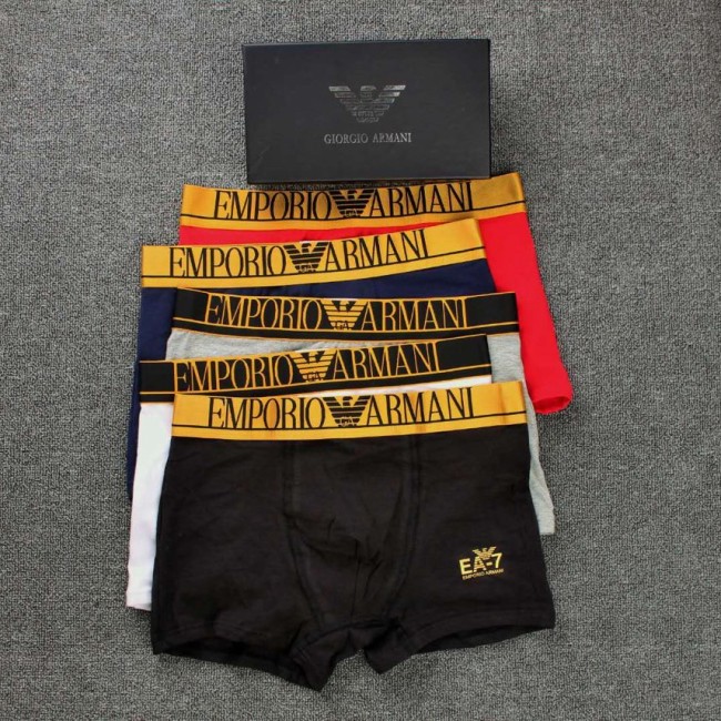 5A Simple Printed Logo Men Boxer, Pack Of Five