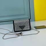 5A Card bag With Shoulder Strap And Crystals 13*5*10CM
