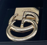 Original 5A Double GG Logo Printed Slide Buckle Belt 3.5cm