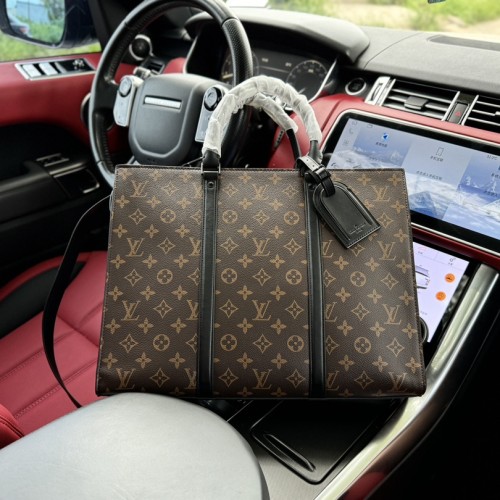 Sac Plat Horizontal Zippé Men's Briefcase Brown 39x30x7cm 240718