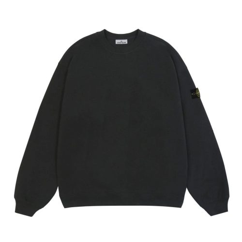 Crewneck Sweatshirt with Ribbing Black