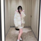 Original 5A Parana Women's Hooded Down Jacket White Pink