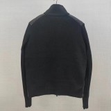 Original Men's High Neck Down Patchwork Knit Jacket Black 158