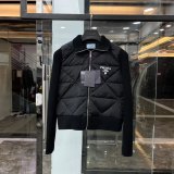 Original 5A Women's Triangle Quilted Recycled Nylon and Cashmere Jacket Black