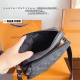 Original 5A Men's Pochette Trio Classic Full Print Coated Canvas Panel Leather Mailman Bag Single Shoulder Crossbody Bag