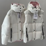 Original 5A Parana Women's Hooded Down Jacket White Pink