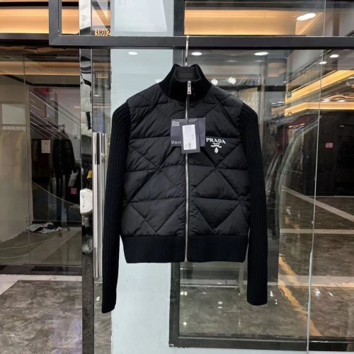 Original 5A Women's Triangle Quilted Recycled Nylon and Cashmere Jacket Black