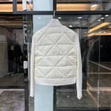 Original 5A Women's Triangle Quilted Recycled Nylon and Cashmere Jacket White