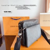 Original 5A Men's Pochette Trio Classic Full Print Coated Canvas Panel Leather Mailman Bag Single Shoulder Crossbody Bag