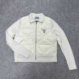 Original 5A Women's Triangle Quilted Recycled Nylon and Cashmere Jacket White