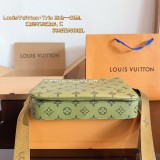 Original 5A Men's Pochette Trio Classic Full Print Coated Canvas Panel Leather Mailman Bag Single Shoulder Crossbody Bag