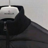 Original Men's High Neck Down Patchwork Knit Jacket Black 158