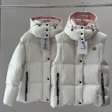 Original 5A Parana Women's Hooded Down Jacket White Pink