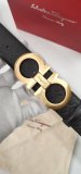 Original 1:1 Chipped Pure Copper Cowhide Leather Belt 3.8cm