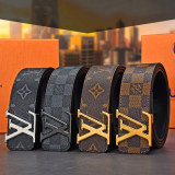 Original 1:1 Pure Steel Buckle Genuine Leather Retro Belt With Chip