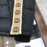 GG Webbing Hooded Down Jacket Black