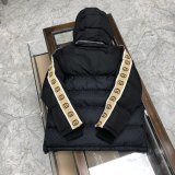 GG Webbing Hooded Down Jacket Black