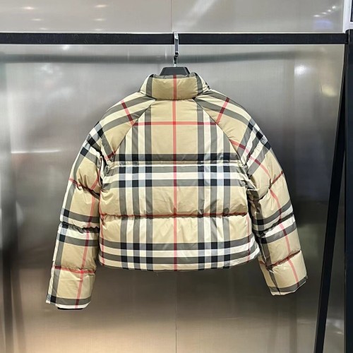 Women's Autumn Winter Classic Plaid Collar Zipper Down Jacket