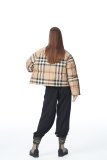 Women's Autumn Winter Classic Plaid Collar Zipper Down Jacket