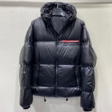 Men's and Women's Couple's Hooded Down Jacket Black P03#