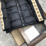GG Webbing Hooded Down Jacket Black