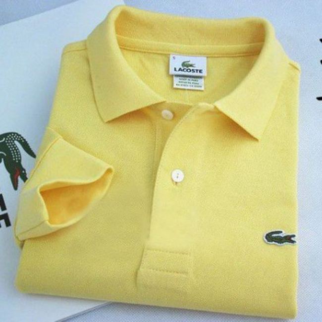 5A Classic Fit Long Sleeve Polo Shirt Yellow