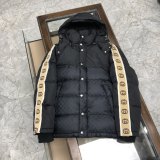 GG Webbing Hooded Down Jacket Black