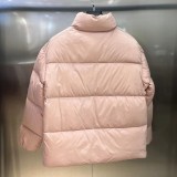 Embroidered Logo Down Jacket Pink
