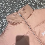 Embroidered Logo Down Jacket Pink