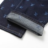 Men and Women Embroidered Logo Denim Jacket Jeans Set Navy Blue