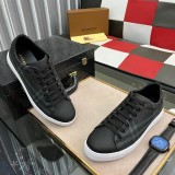 Men's Vintage Check Panelled Casual Sneakers Black