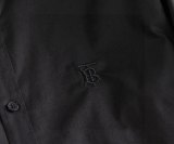 Men's Embroidered Logo Long Sleeve Shirt Black