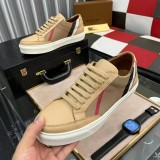 Men's Vintage Check Panelled Casual Sneakers brown