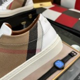 Men's Vintage Check Panelled Casual Sneakers White